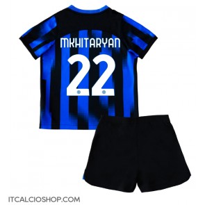 Inter Milan Henrikh Mkhitaryan #22 Prima Maglia Bambino 2023-24 Manica Corta (+ Pantaloni corti)